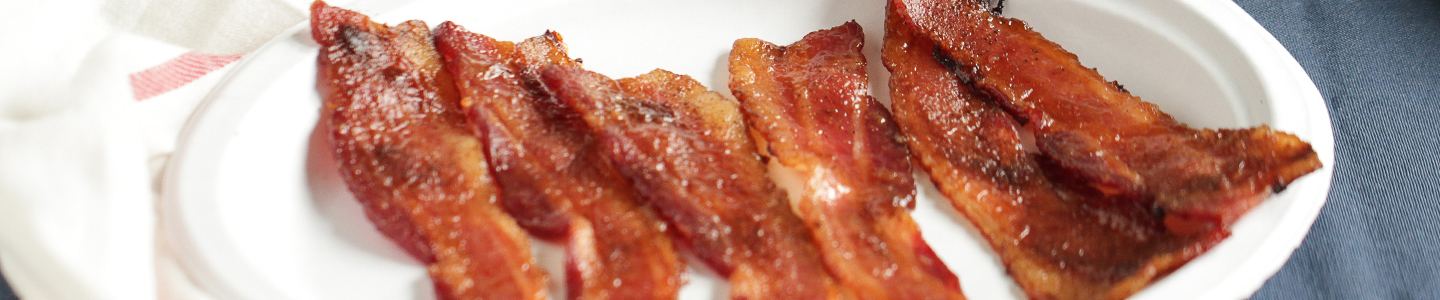 Holiday bacon on a Chinet Classic plate