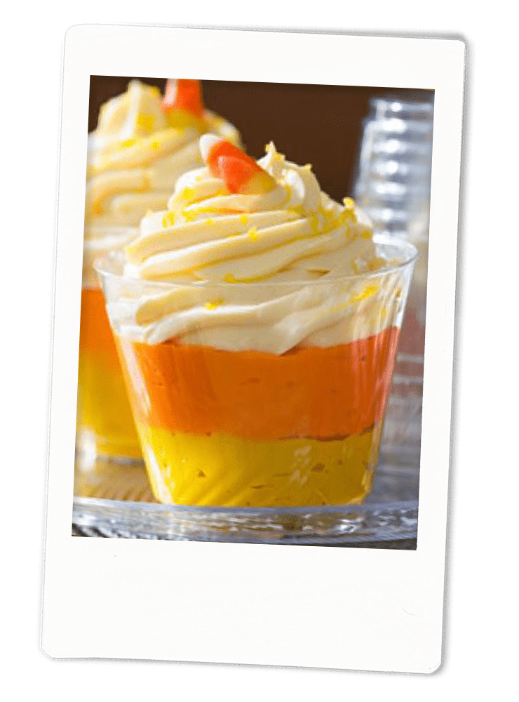 Candy Corn Cheesecake Mousse
