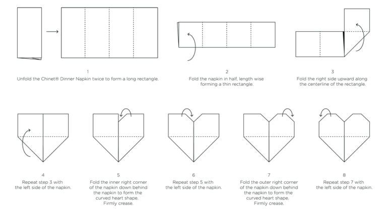 Heart discount napkin folding