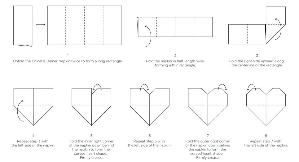 Heart Napkin Fold How to Fold a Napkin into a Heart
