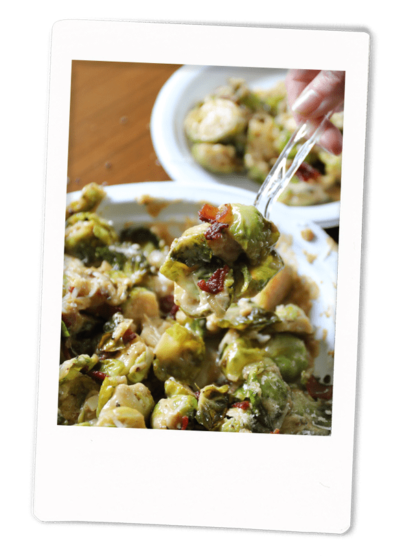 Bacon-Infused Brussels Sprouts Gratin