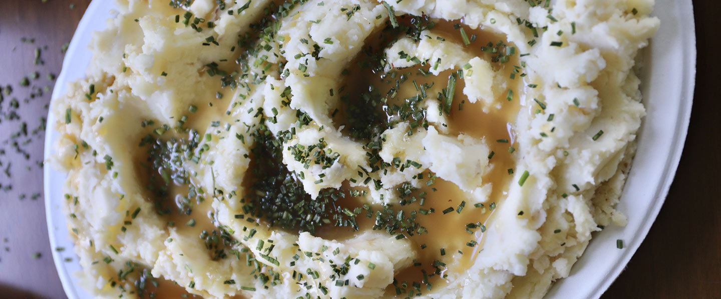 Roasted Garlic Mashed Potatoes with Browned Butter