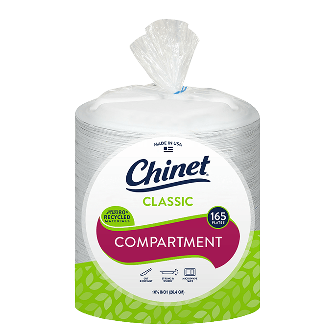 Chinet Classic compartment plate 165 count