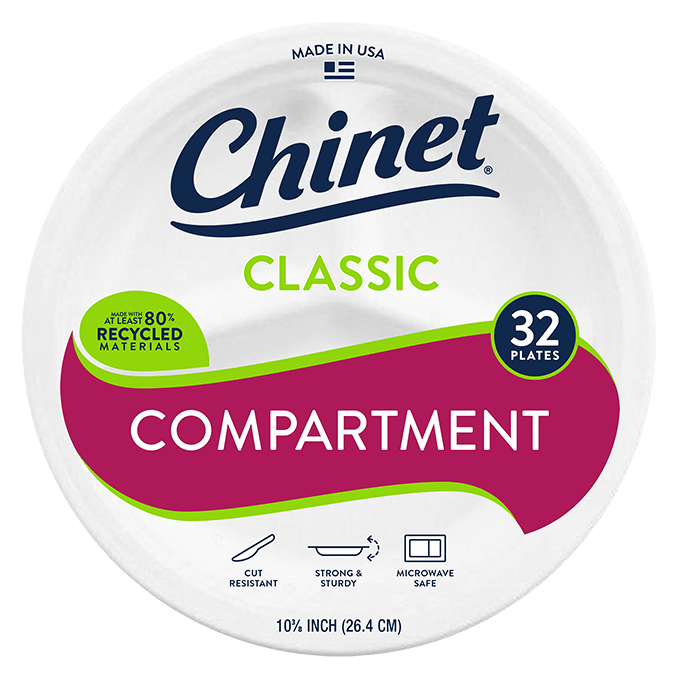 Chinet Classic compartment plate 32 count