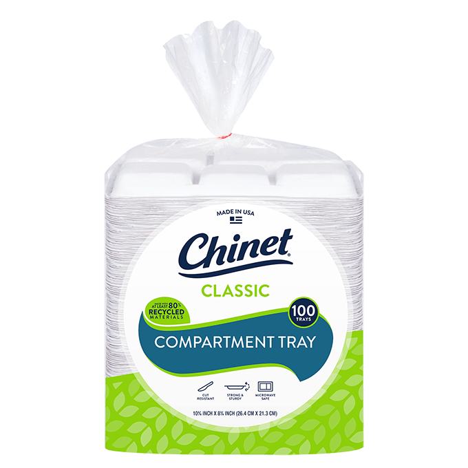 Chinet Classic White Compartment Plate – 10.375 in – 32 ct – 2 pk