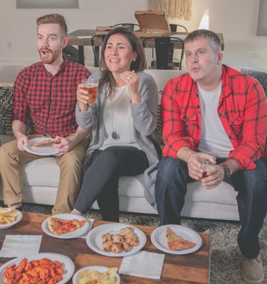 Group watching a sports game