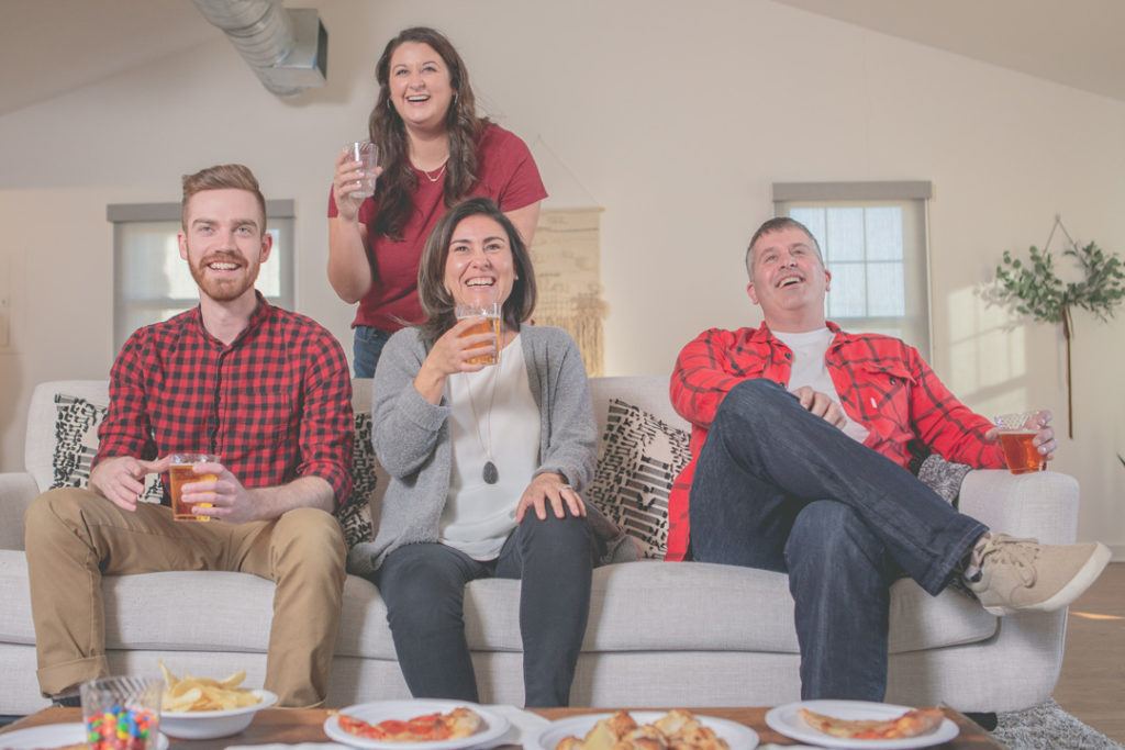 Group watching a sports game