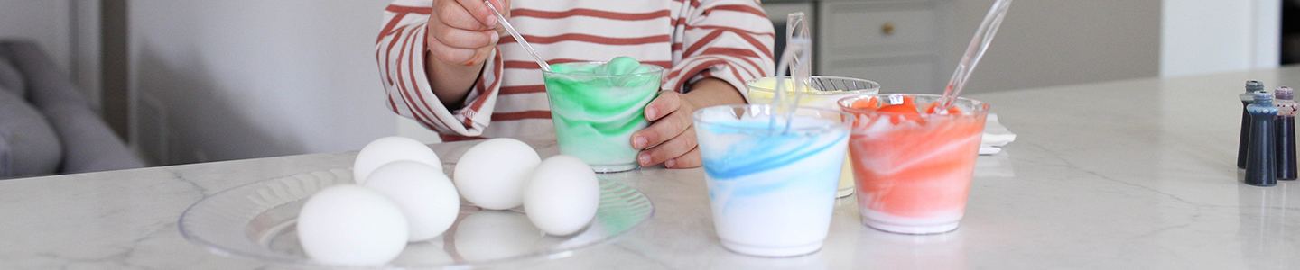 Egg Dyeing with Chinet Crystal cups