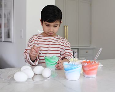 Egg Dyeing with Chinet Crystal cups