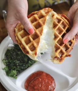 Waffle iron pizza