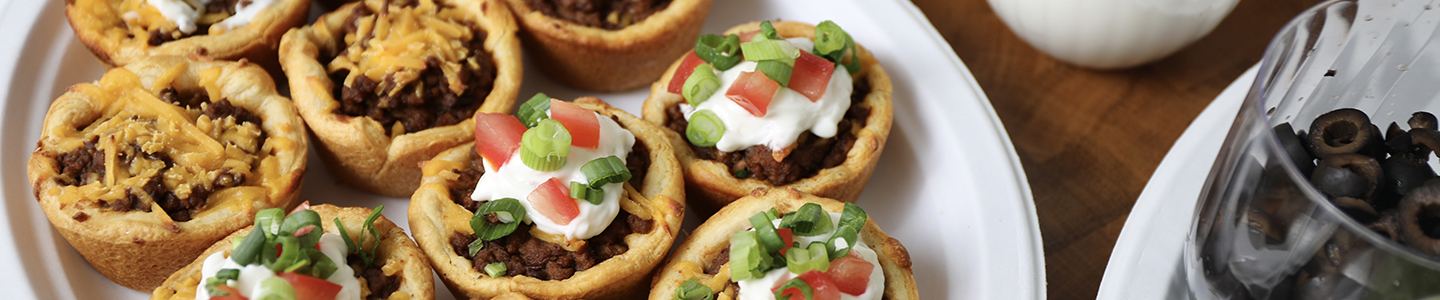 Taco cups on a Chinet Classic platter