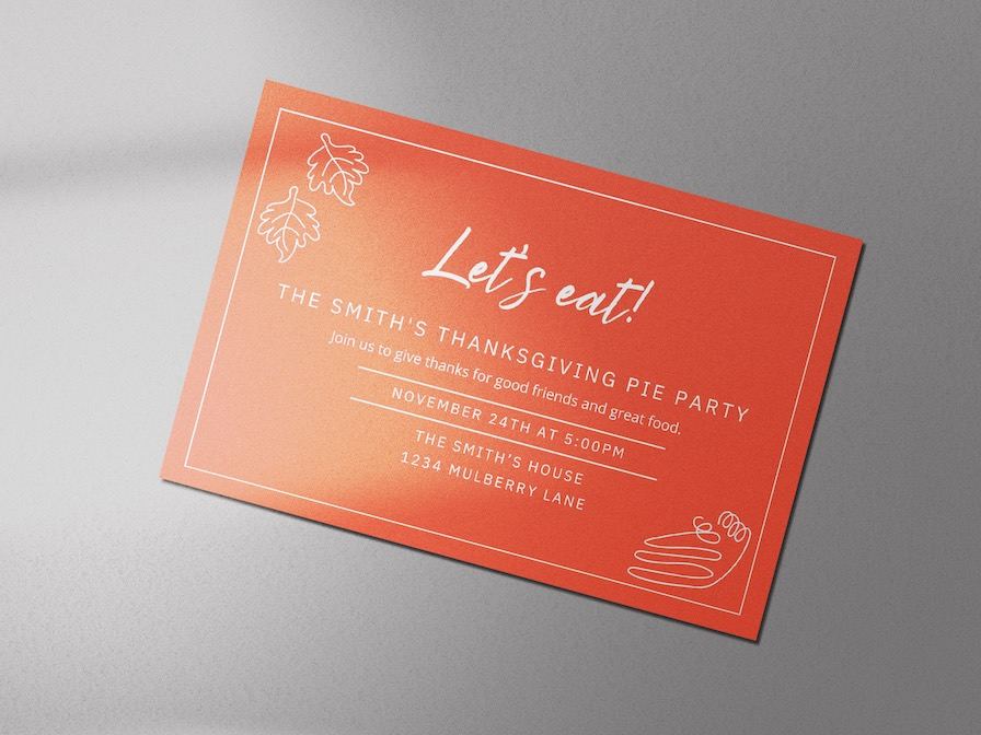 Invitation to Thanksgiving party