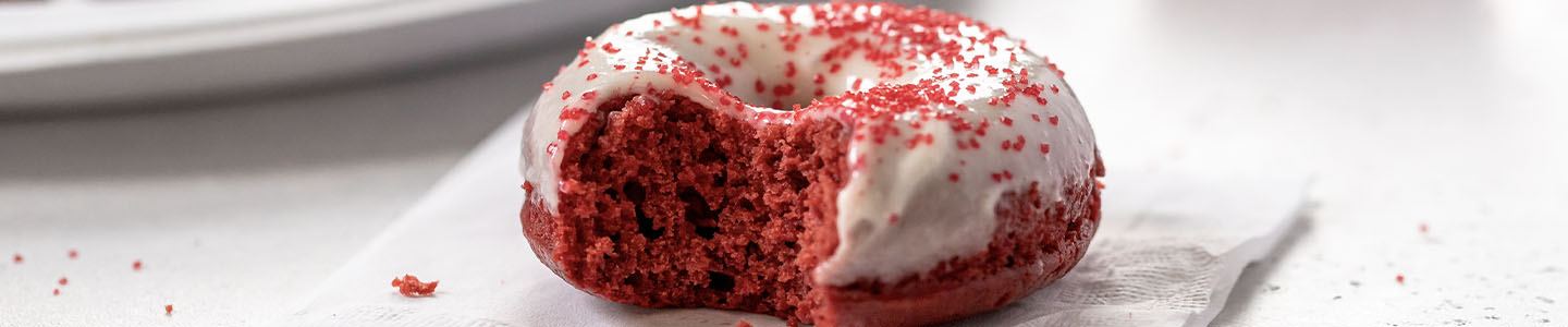 Baked red velvet donut