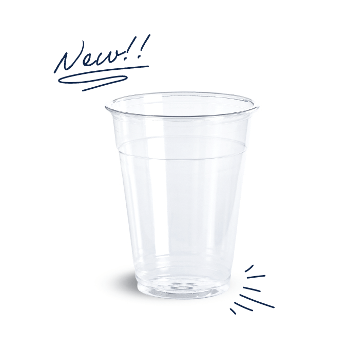 Chinet Classic Recycled Clear Cup with doodle illustrations
