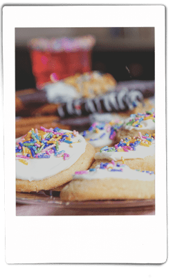 Instax picture of Desserts served on Chinet Classic and Crystal plates