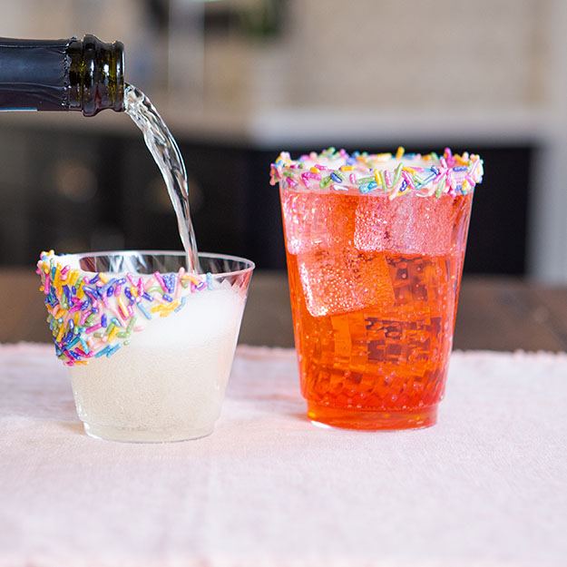 Frosted cocktail rims on Chinet Crystal cups