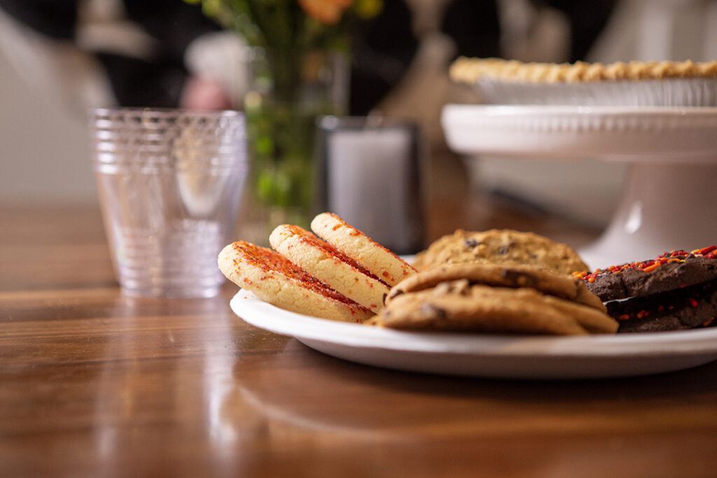 Cookies on a Chinet Classic plate