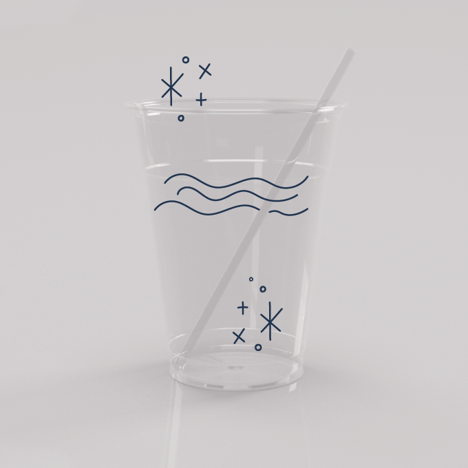 Chinet Classic® Recycled Clear Cup and Straw