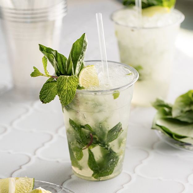 Mojito mocktail served in a Chinet Classic Recycled Clear Cup