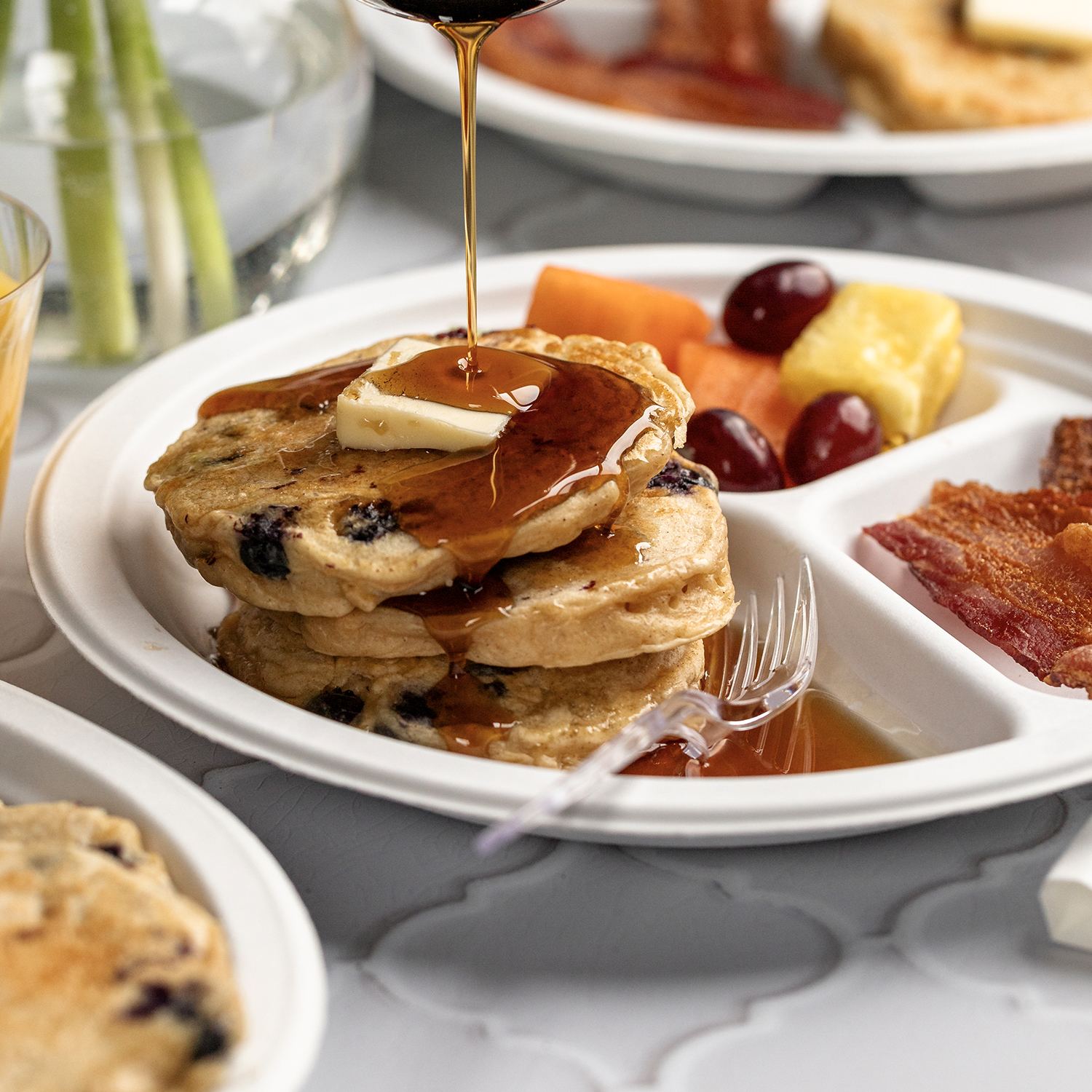 Lemon Blueberry Pancakes Recipe - Chinet®