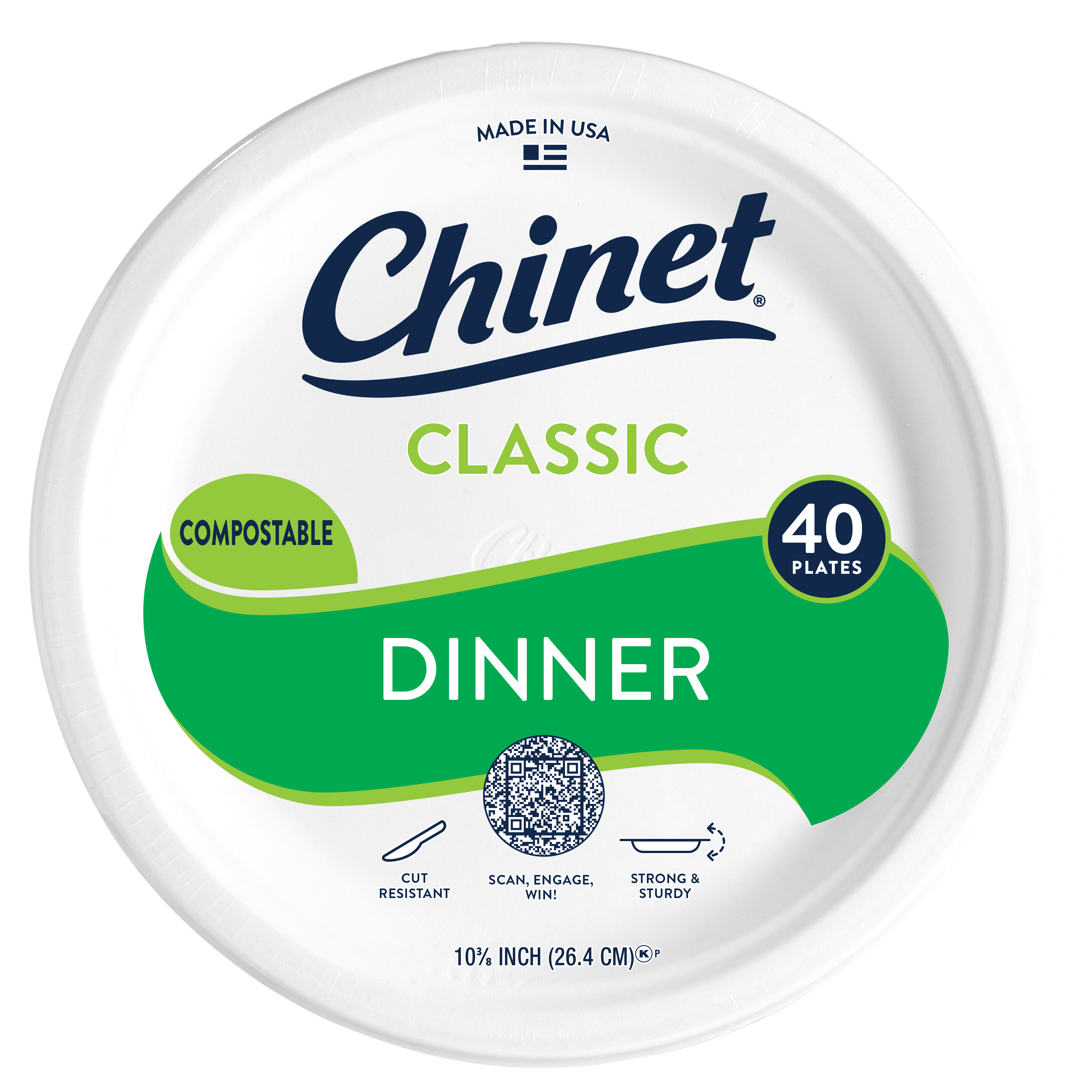 Chinet Classic dinner plate 40ct