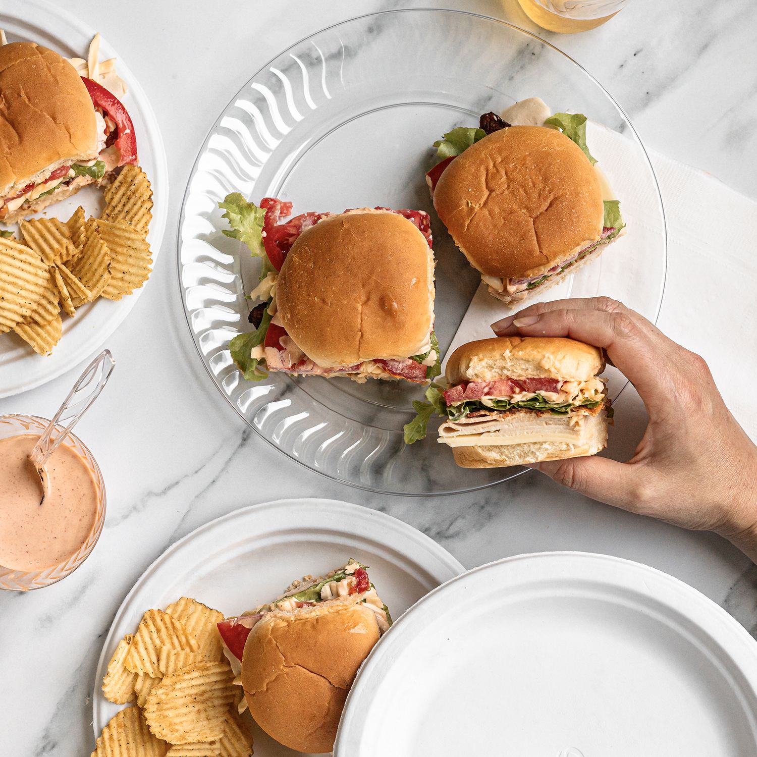 Turkey Bacon Tomato Sliders Recipe - Chinet®