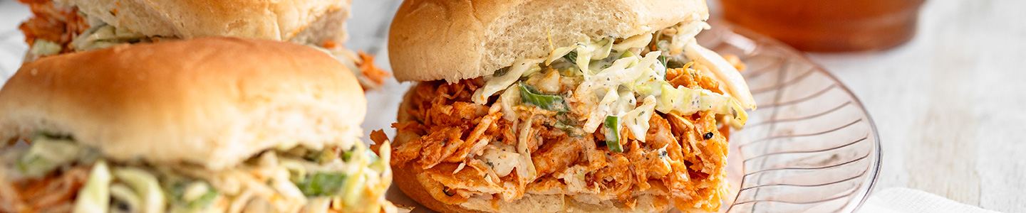 Shredded chicken sliders