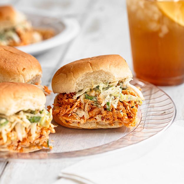 Shredded chicken sliders