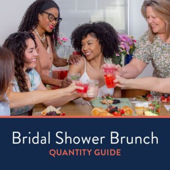 Thumbnail for Bridal Shower Brunch Quantity Guide. The bride to be is toasting with her guests.