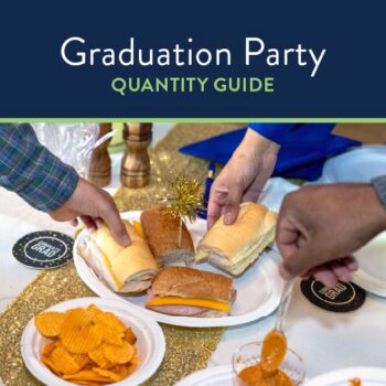 Sandwiches and chips served in Chinet Classic® plates and bowls for Graduation Party guests.