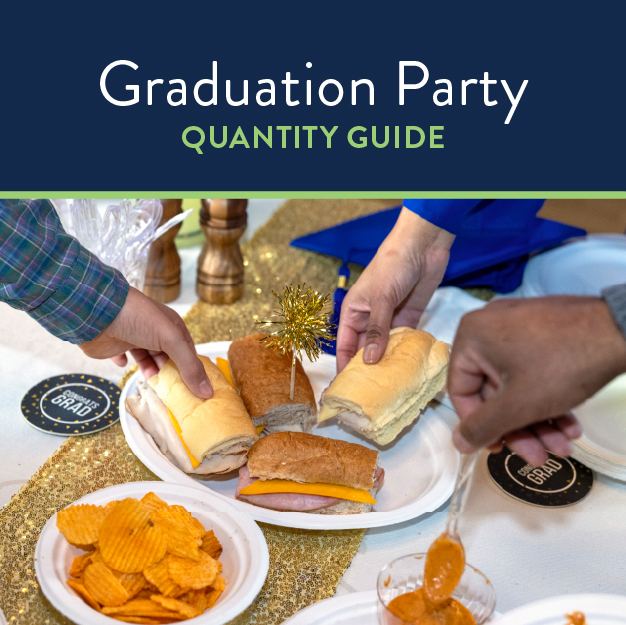 Sandwiches and chips served in Chinet Classic® plates and bowls for Graduation Party guests.