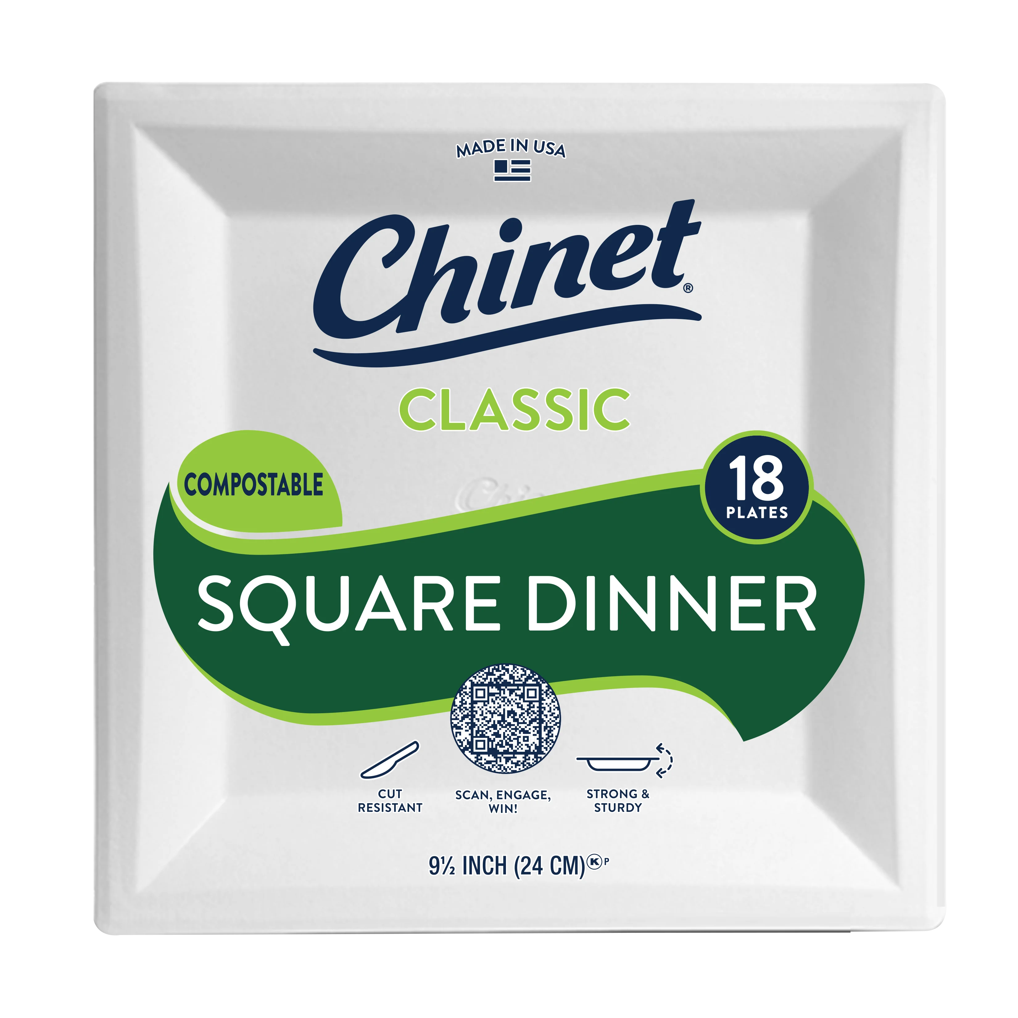 Chinet Classic square dinner plate