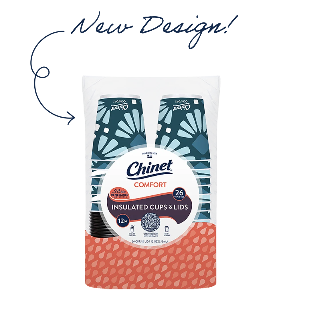 Chinet Comfort cup in package product rendering