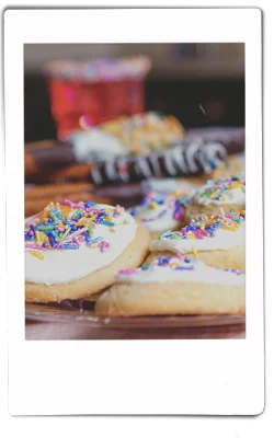 Instax picture of Desserts served on Chinet Classic and Crystal plates