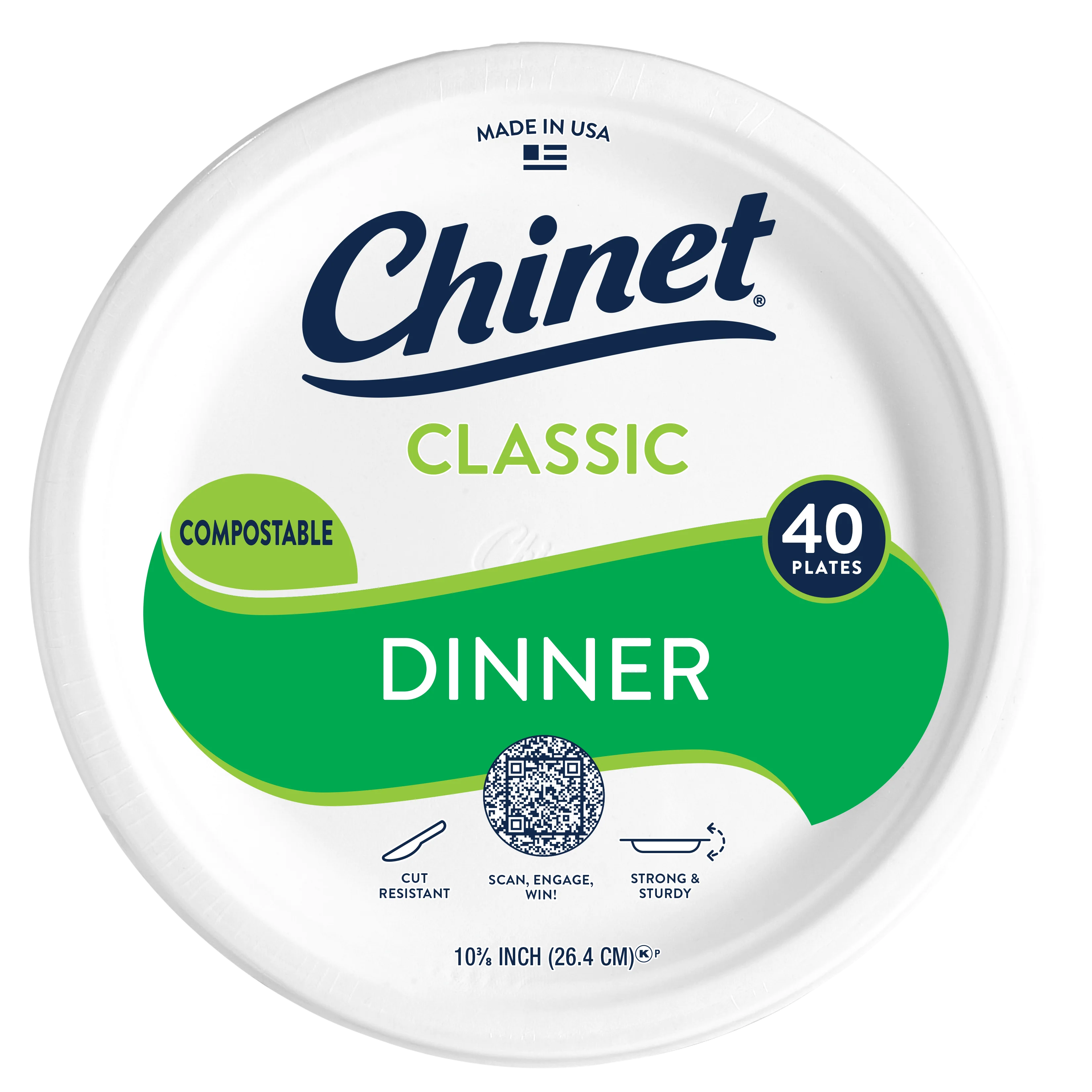 Chinet Classic dinner plate 40ct