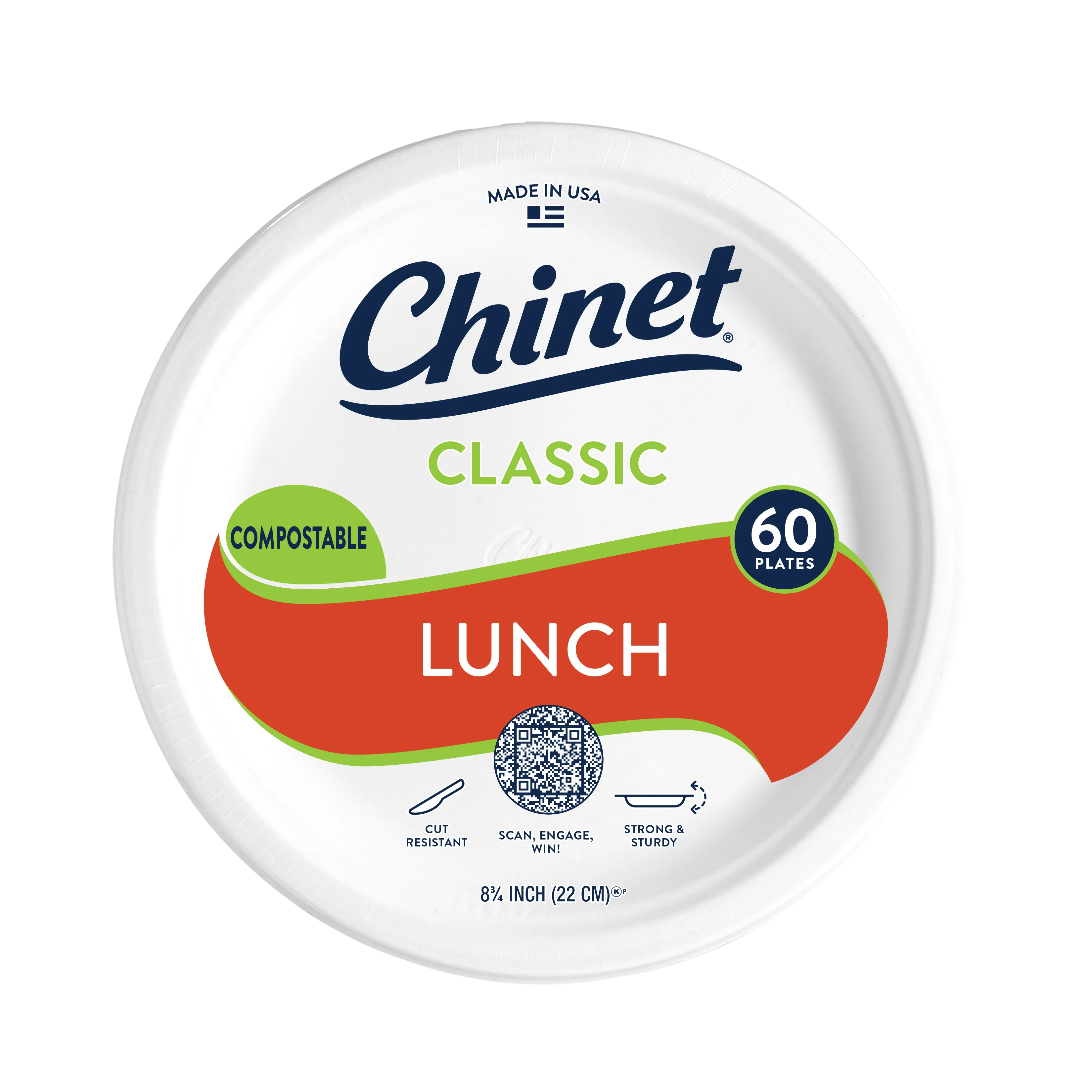 Chinet classic lunch plate 60ct