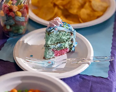 Birthday cake on a Chinet Classic® plate